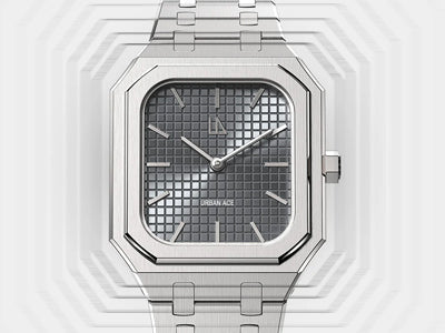 Vierkant horloge zilver