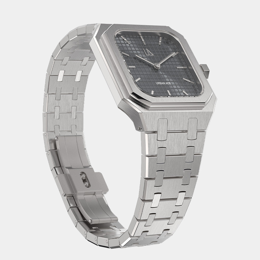 Grijs vierkant herenhorloge