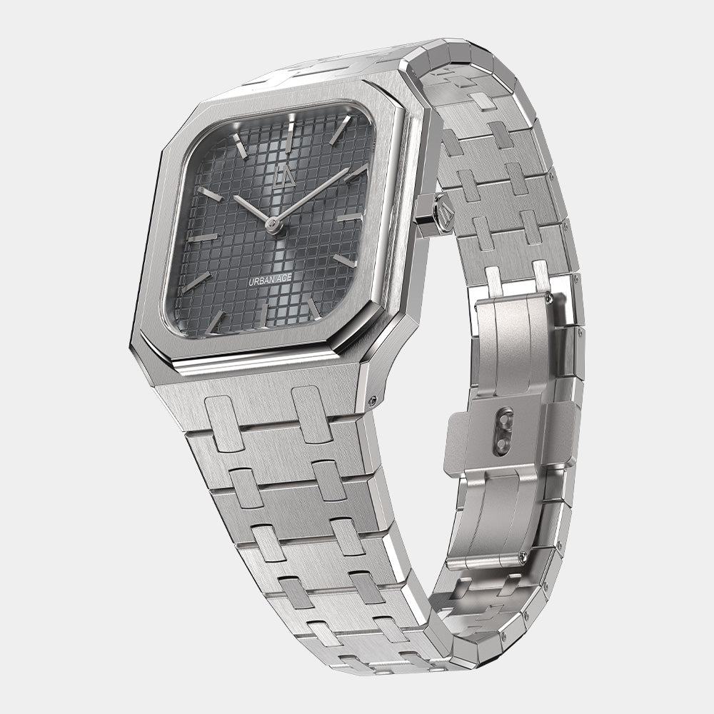 Grijs vierkan heren horloge