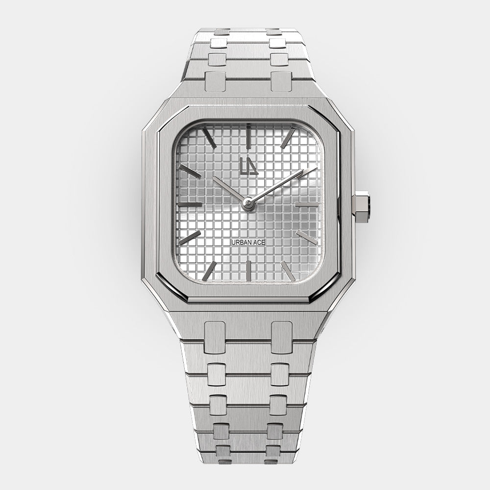 Vierkan wit herenhorloge