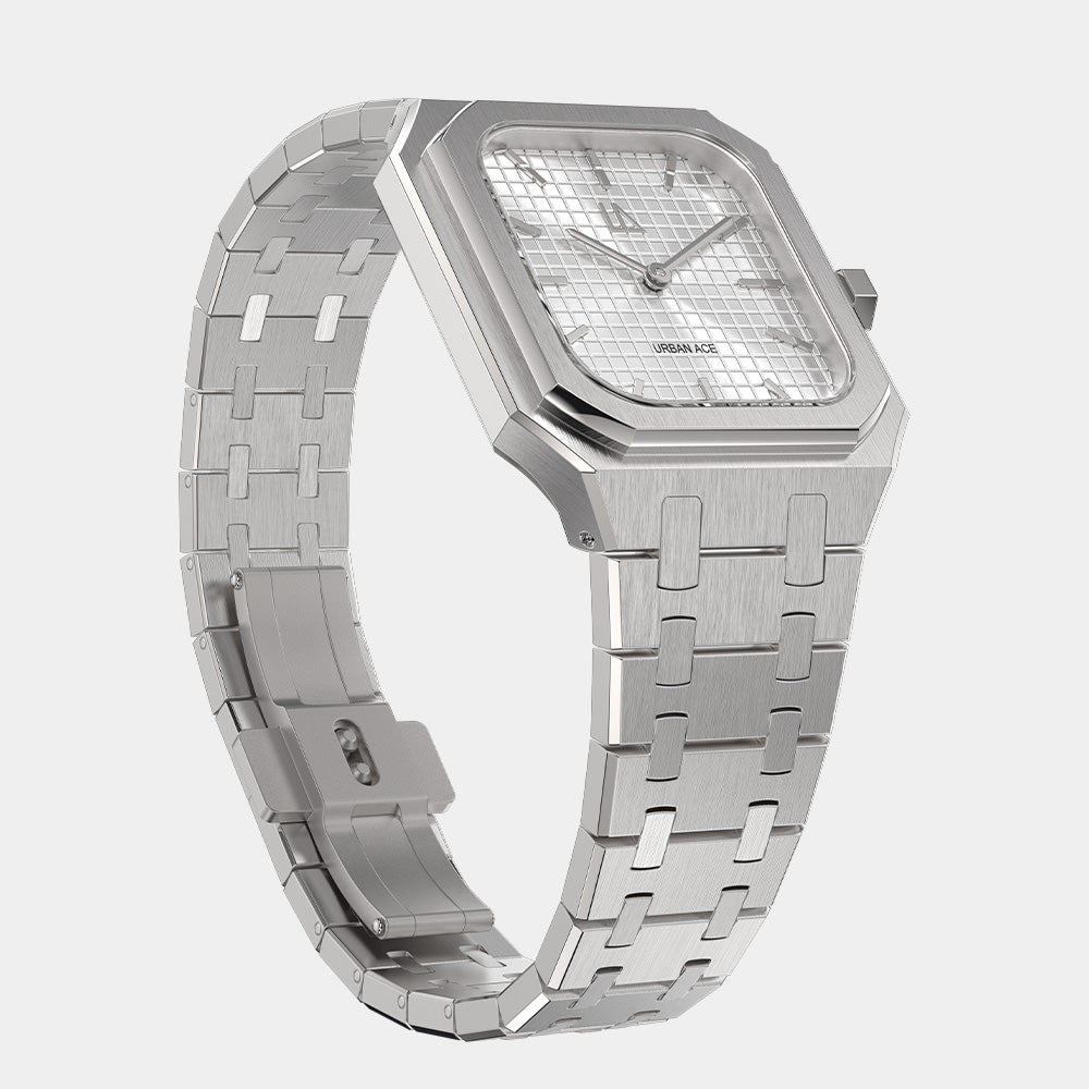 Herenhorloge vierkant wit