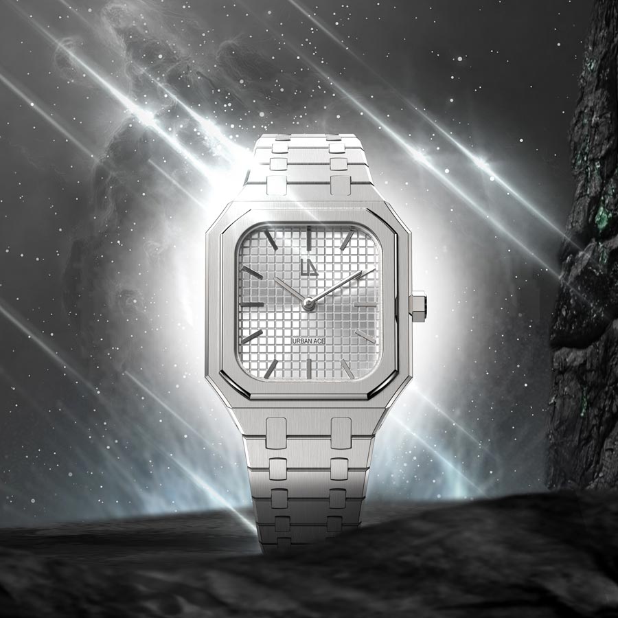 Vierkant horloge wit
