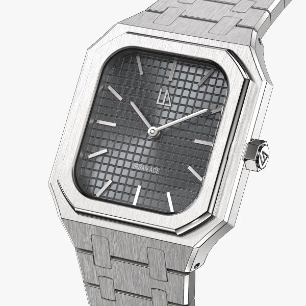 Grijs vierkant horloge man