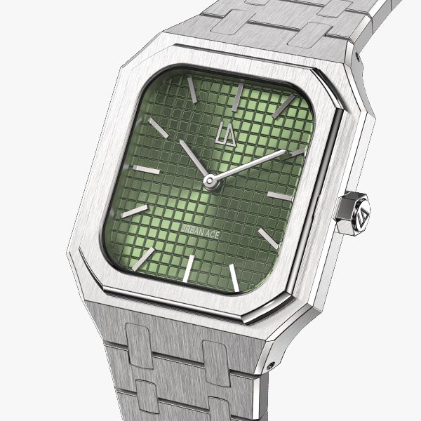 Groen vierkant horloge man