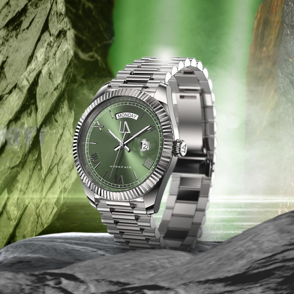 Heren horloge groen olijf