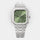 Apex Olive Green vierkant zilveren horloge