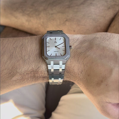 Vierkant wit horloge Apex