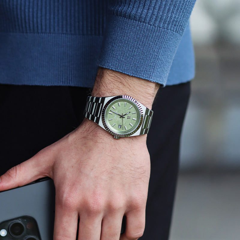 vento-horloge-groene-wijzerplaat