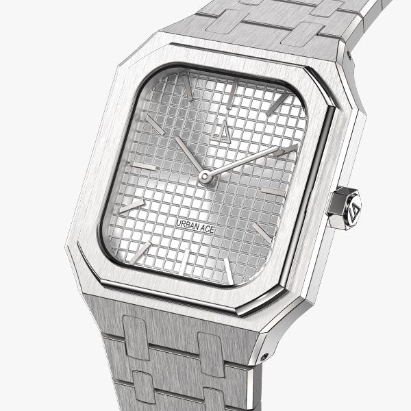 Wit vierkant horloge man