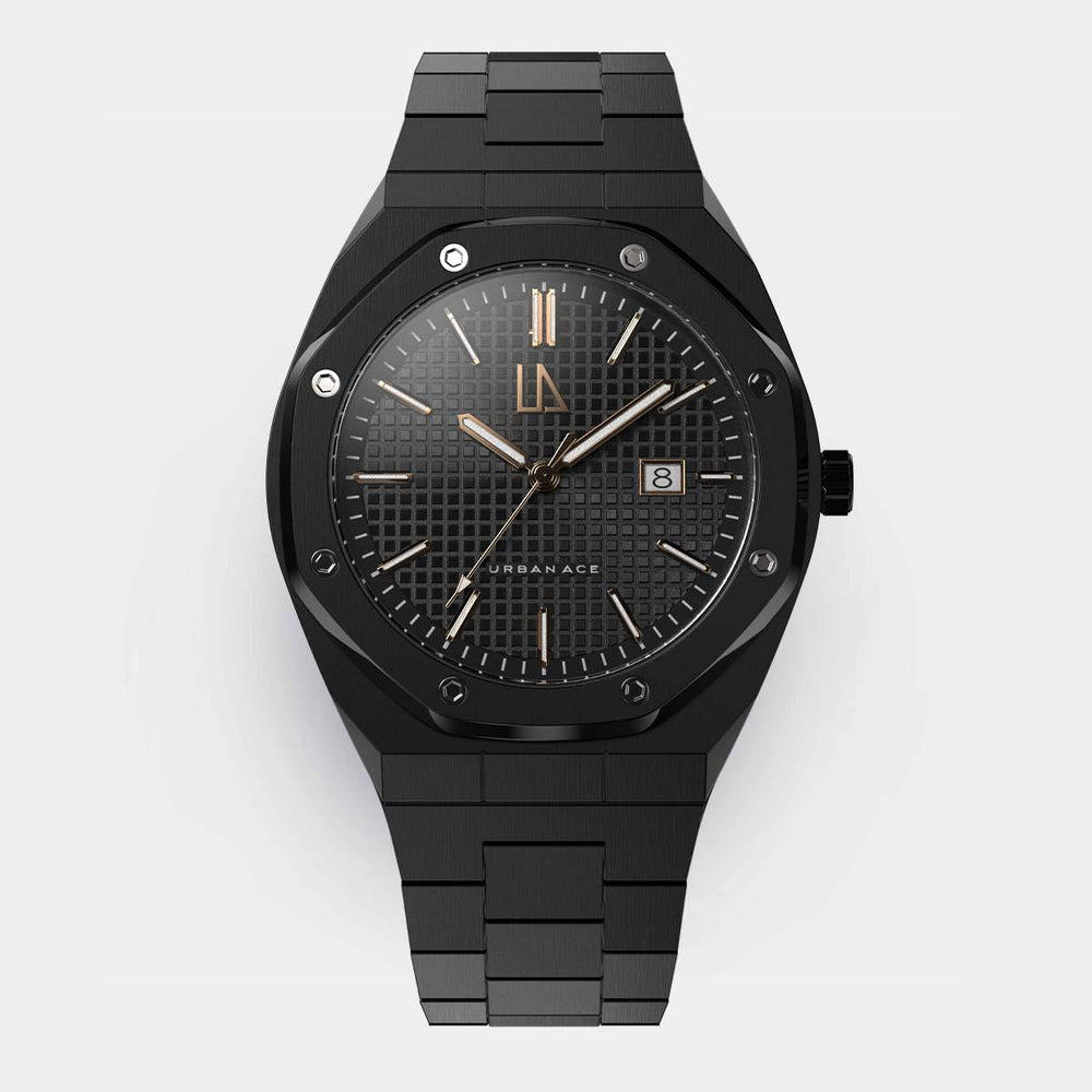 Nemesis Black zakelijk horloge zwart heren